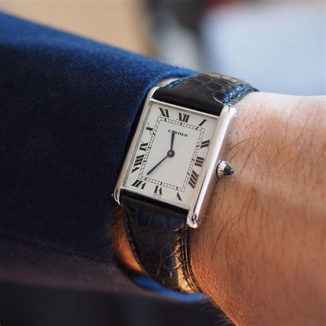 cartier tankard watch|cartier tank watch men's large.